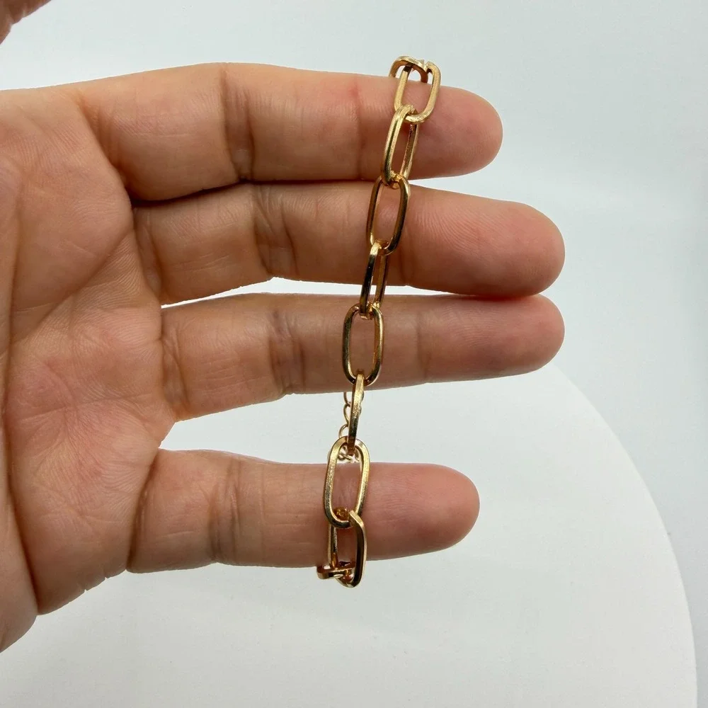 Gold Tone Chunky Link Bracelet Layering Boho Chic Minimalist Y2K Accessory Gift